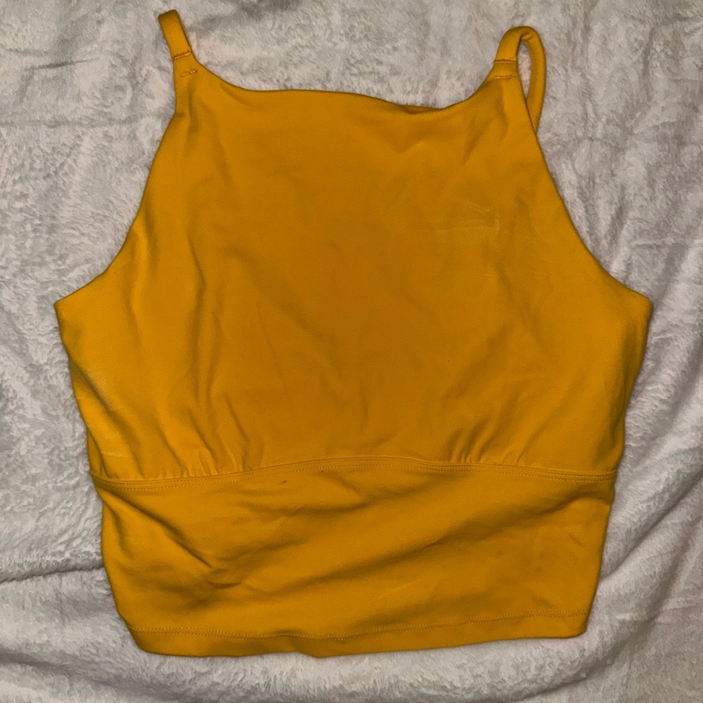 All In Motion Yellow Women's Athletic Tank With Scoop Back